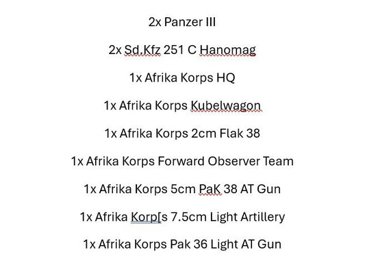 AFRIKA KORPS ARMY FOR IAN CUMMING