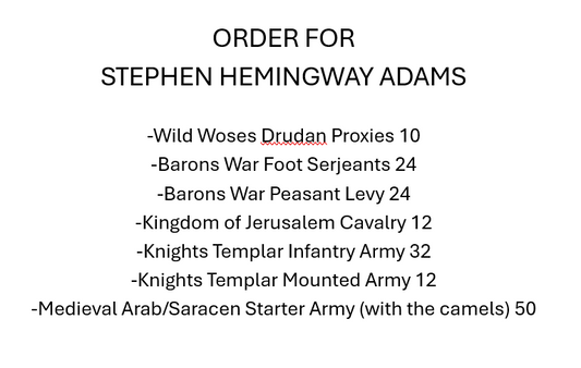 ORDER FOR STEPHEN HEMINGWAY ADAMS